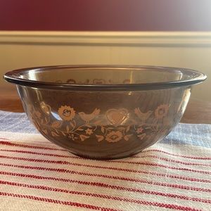 Vintage Bird, Heart & Flower Pyrex Mixing Bowl